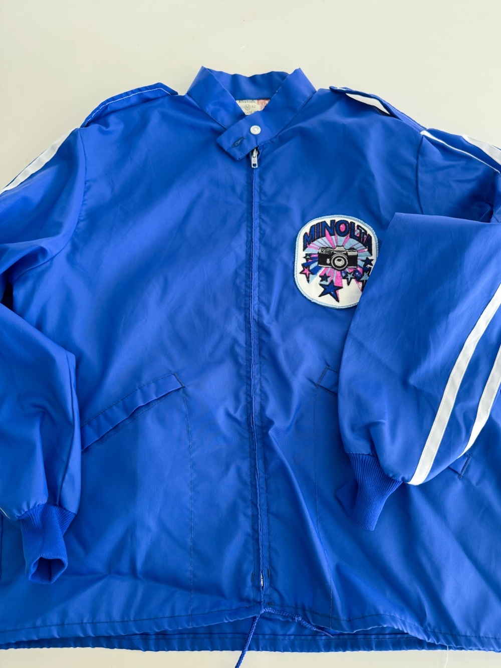 Vintage 70s cobalt Minolta windbreaker sz M